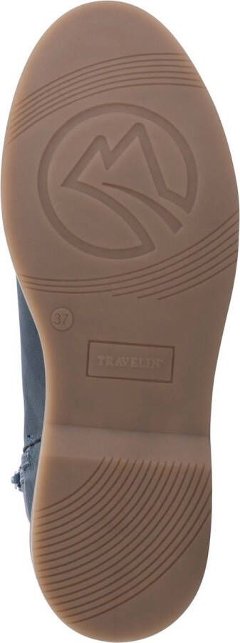 Travelin ' Pleubian Nubuck Leer Dames enkellaarjes met rits Blauw