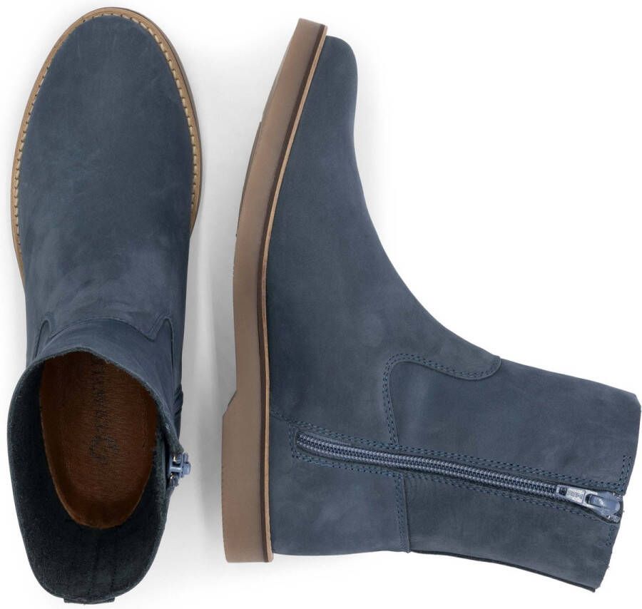 Travelin ' Pleubian Nubuck Leer Dames enkellaarjes met rits Blauw