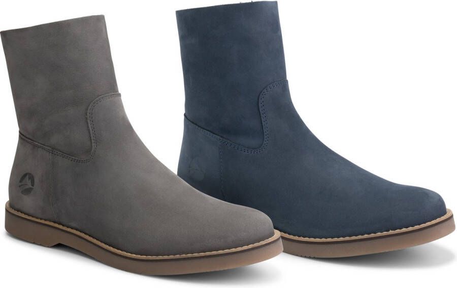 Travelin ' Pleubian Nubuck Leer Dames enkellaarjes met rits Blauw