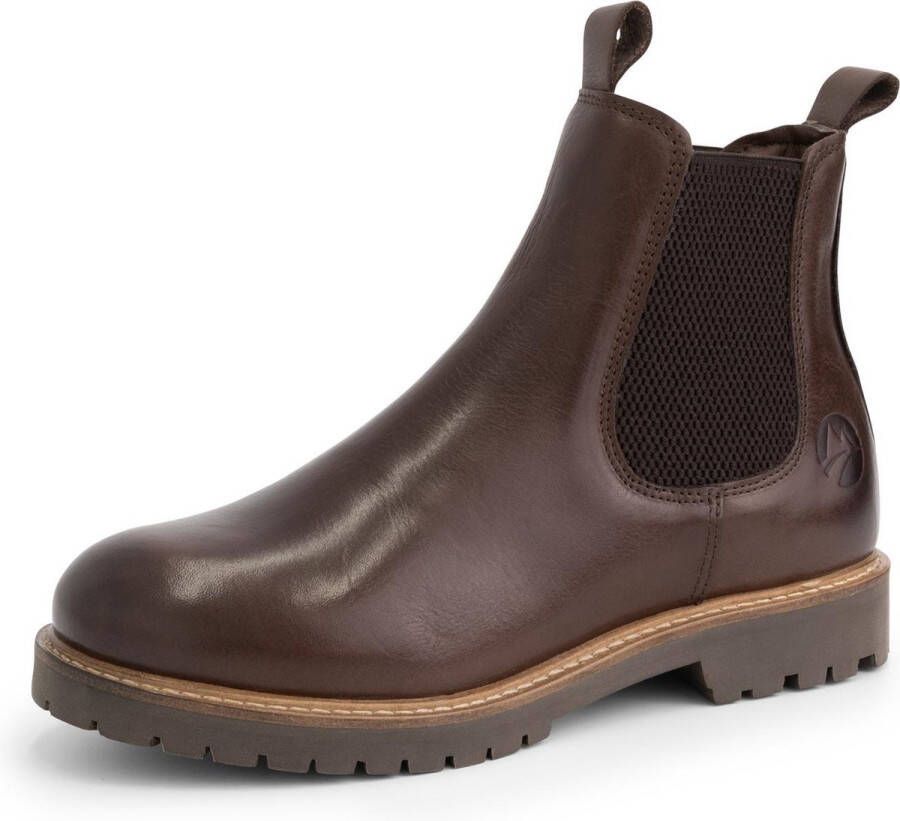 Travelin ' Rosseland Dames Leren Chelseaboots Wol gevoerd Donkerbruin Leer - Foto 2