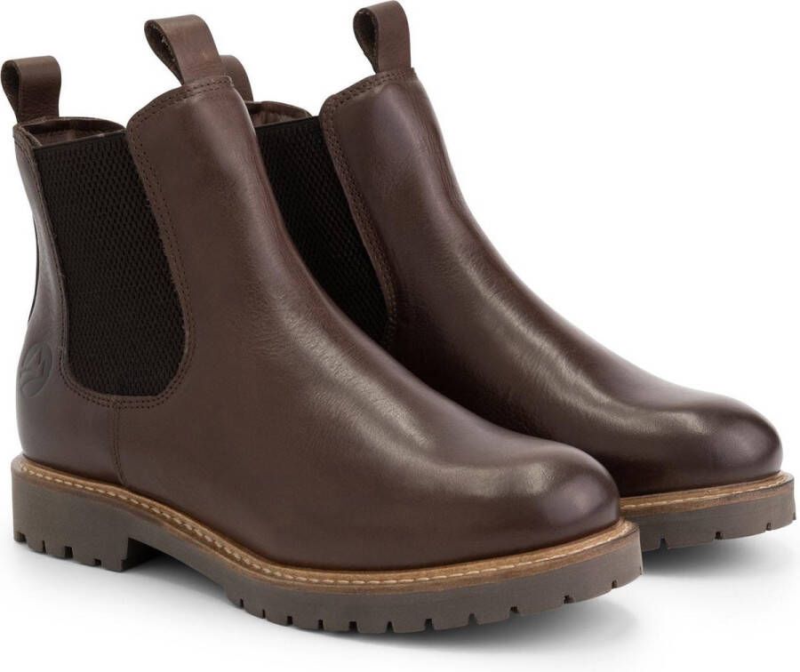 Travelin ' Rosseland Dames Leren Chelseaboots Wol gevoerd Donkerbruin Leer - Foto 4