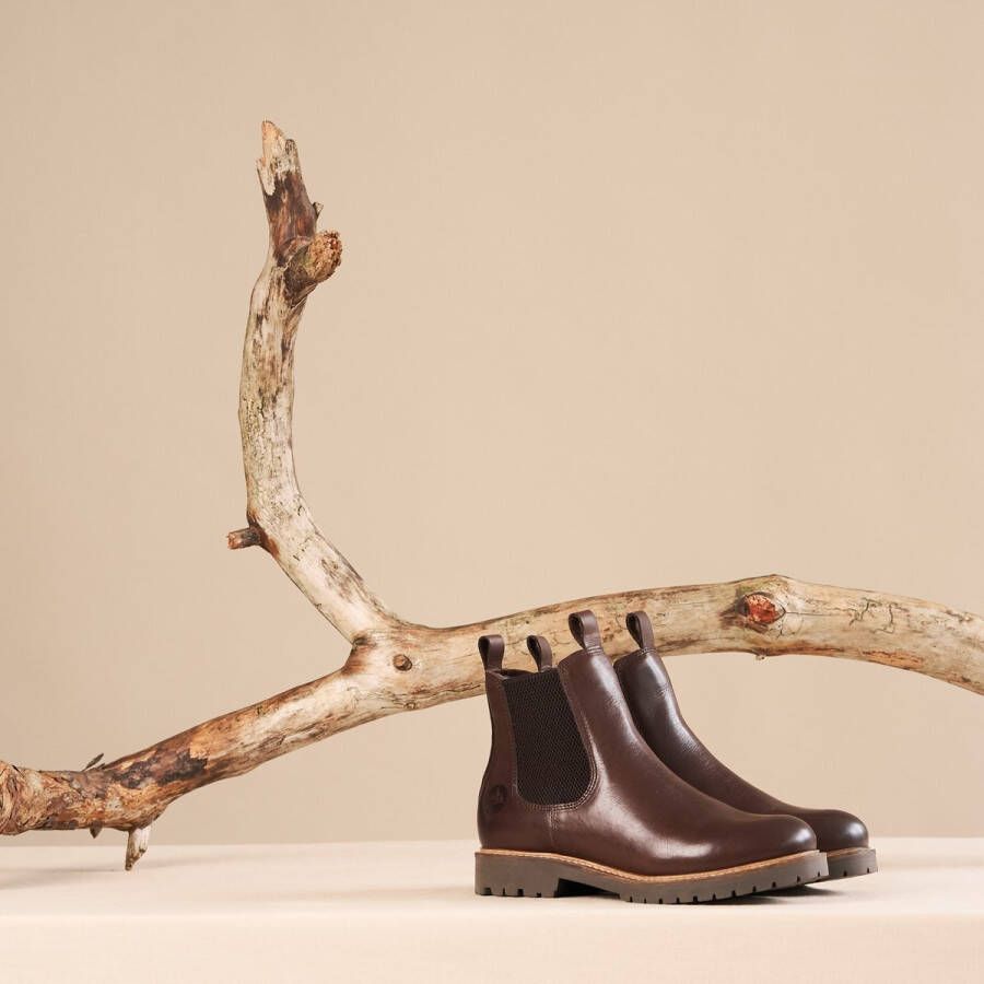 Travelin ' Rosseland Dames Leren Chelseaboots Wol gevoerd Donkerbruin Leer - Foto 9
