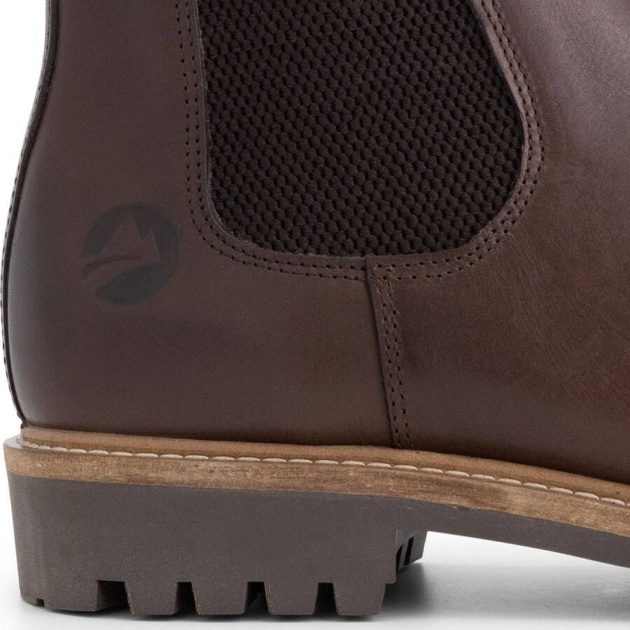 Travelin ' Rosseland Heren Leren Chelseaboots Wol gevoerd Donkerbruin Leer
