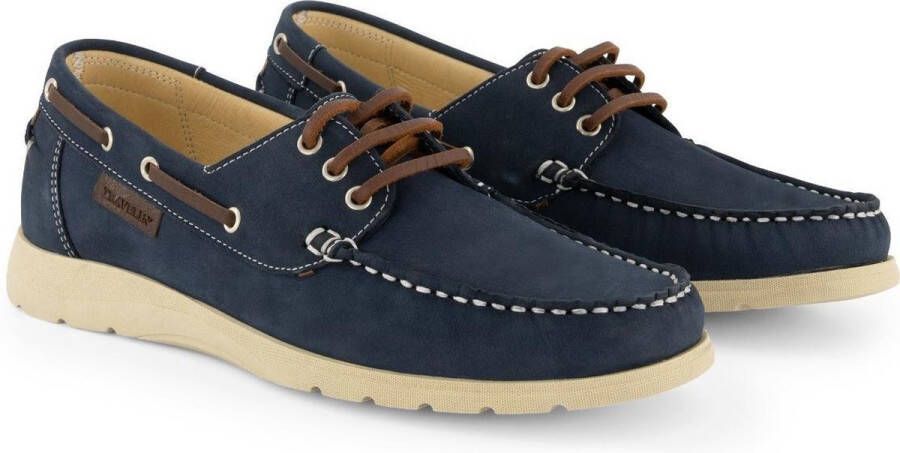 Travelin Seaport Dames Instappers Leren Moccasins met veter Blauw - Foto 2