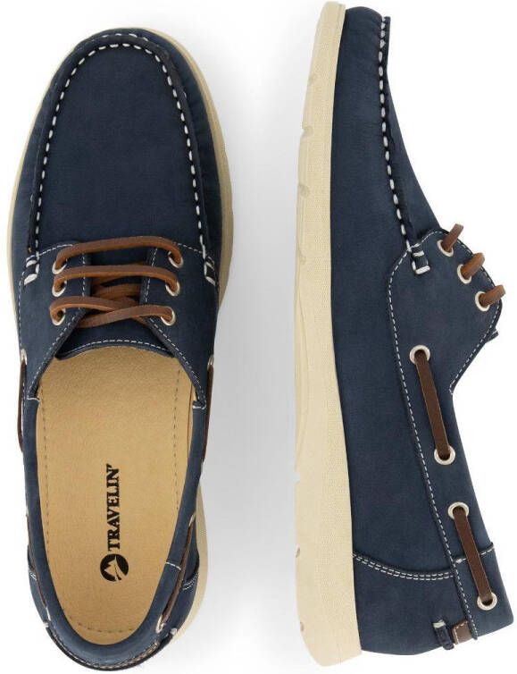 Travelin Seaport Dames Instappers Leren Moccasins met veter Blauw - Foto 6