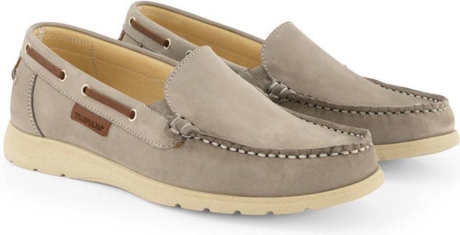 Travelin Seatown Dames Instappers Leren Moccasins Grijs