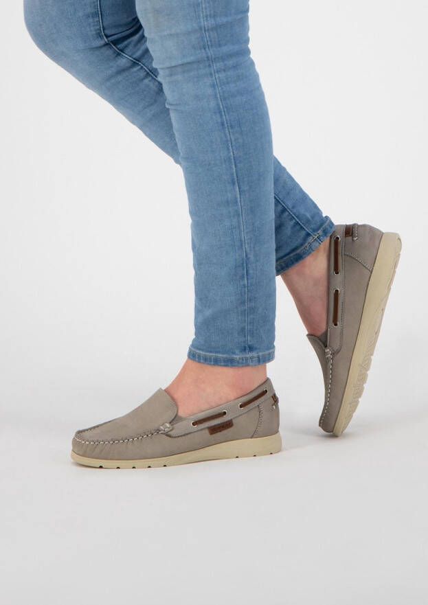 Travelin Seatown Dames Instappers Leren Moccasins Grijs