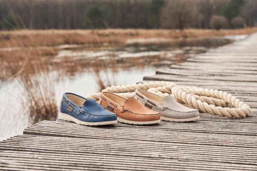 Travelin Seatown Dames Instappers Leren Moccasins Grijs