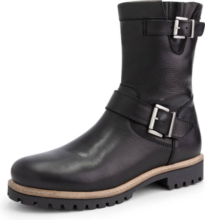 Travelin ' Silkeborg Leren Heren laarzen Wol gevoerde biker boots Zwart Leer