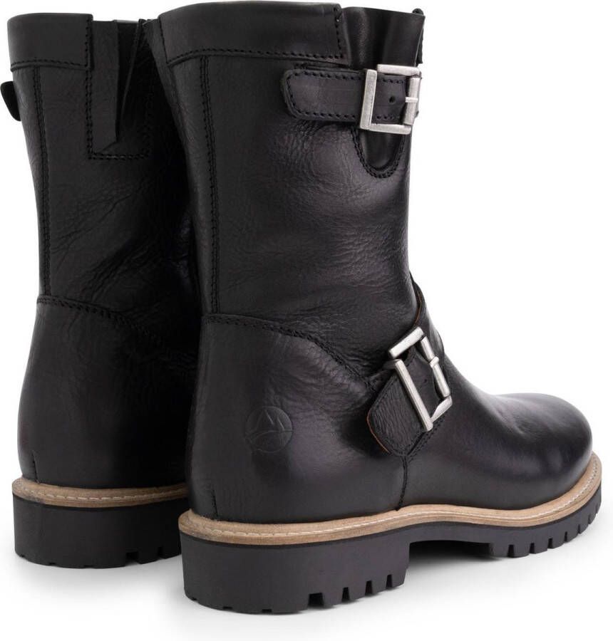 Travelin ' Silkeborg Leren Heren laarzen Wol gevoerde biker boots Zwart Leer