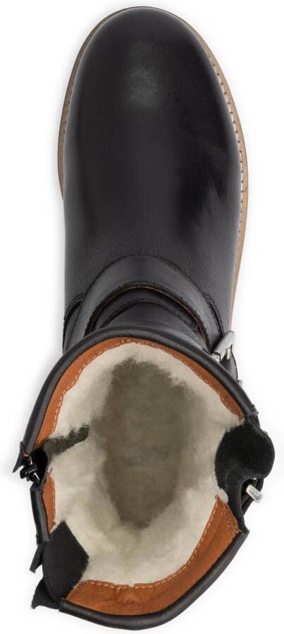 Travelin ' Silkeborg Leren Heren laarzen Wol gevoerde biker boots Zwart Leer