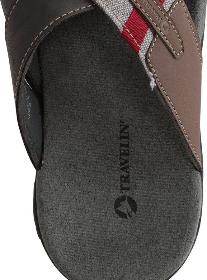 Travelin Solsvik Slipper Leren Outdoor- Sport- en Wandelsandalen met Profielzool Grijs - Foto 4