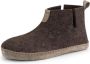 Travelin ' Stay Home Dames hoge sloffen Wollen pantoffels Suede zool Bruin - Thumbnail 3