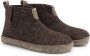 Travelin ' Stay Home Dames hoge sloffen Wollen pantoffels Suede zool Bruin - Thumbnail 7