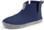 Travelin ' Stay-Home Dames Sloffen Wollen Pantoffels suède zool Marine Blauw - Thumbnail 2