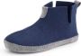 Travelin ' Stay-Home Dames Sloffen Wollen Pantoffels suède zool Navy Blauw - Thumbnail 2