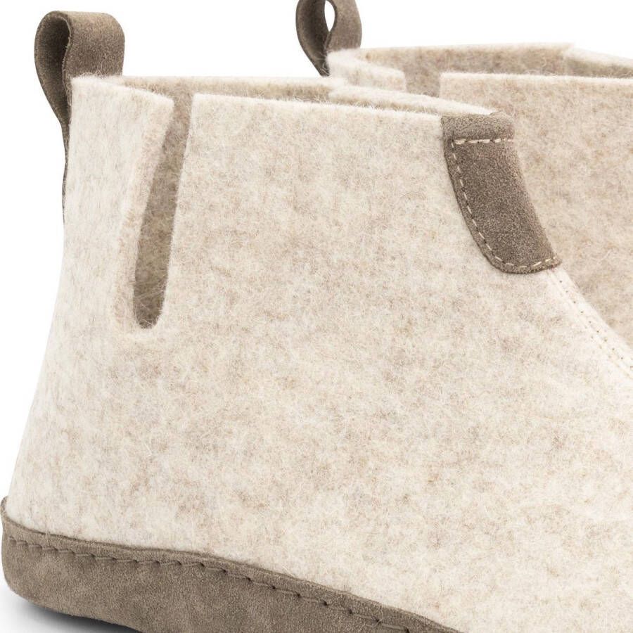 Travelin ' Stay-Home Heren hoge sloffen Wollen pantoffels Suede zool Beige Zand