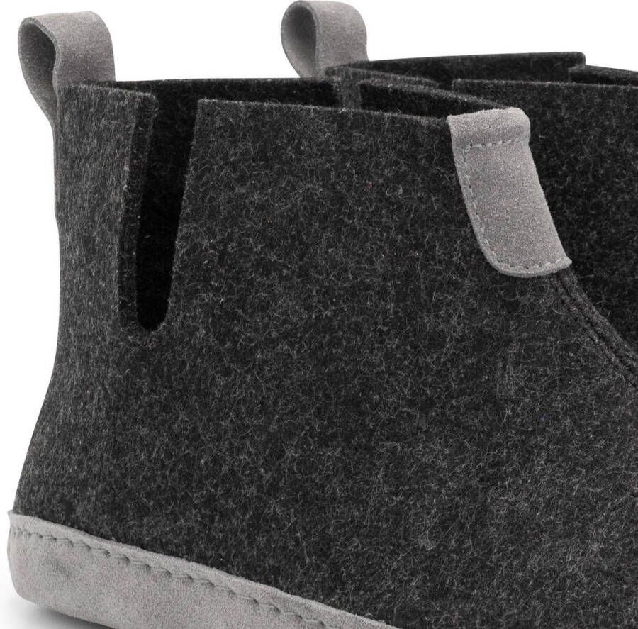 Travelin ' Stay-Home Heren hoge sloffen Wollen pantoffels Suede zool Grijs