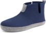 Travelin ' Stay-Home Heren Sloffen Wollen Pantoffels suède zool Marine Blauw - Thumbnail 2