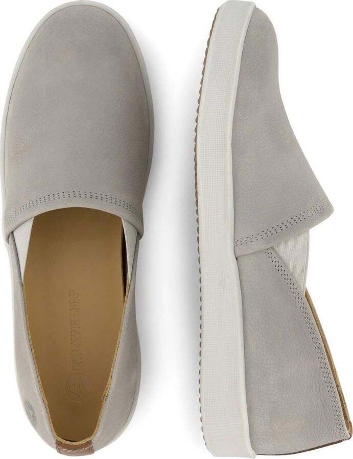 Travelin ' Tours Dames Leren instappers Slip-On Espadrilles Grijs Leer