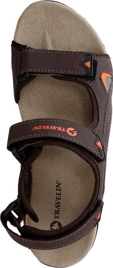 Travelin Volda Dames Leren Outdoor- Sport- en Wandelsandalen met Profielzool Bruin