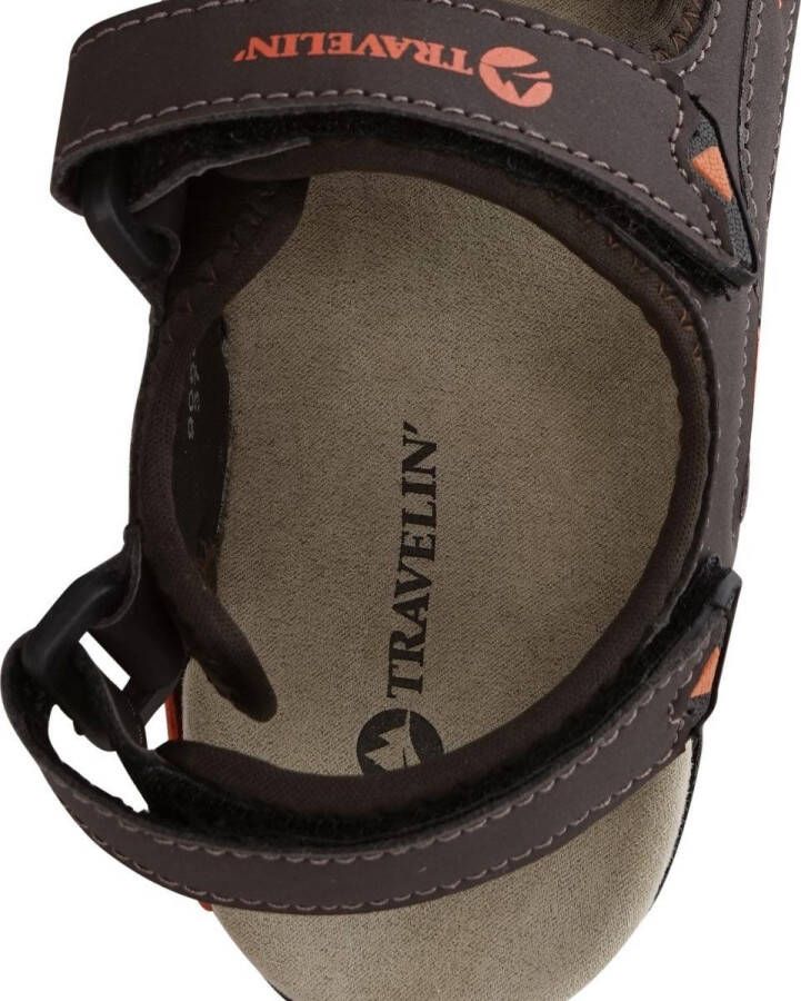 Travelin Volda Dames Leren Outdoor- Sport- en Wandelsandalen met Profielzool Bruin