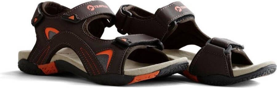 Travelin Volda Dames Leren Outdoor- Sport- en Wandelsandalen met Profielzool Bruin