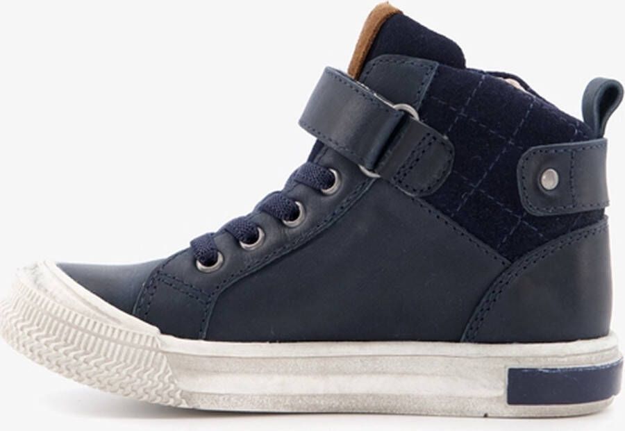 TwoDay hoge leren jongens sneakers Blauw Uitneembare zool