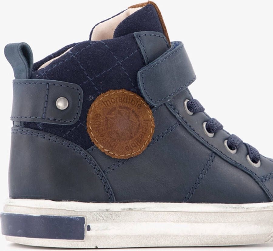 TwoDay hoge leren jongens sneakers Blauw Uitneembare zool