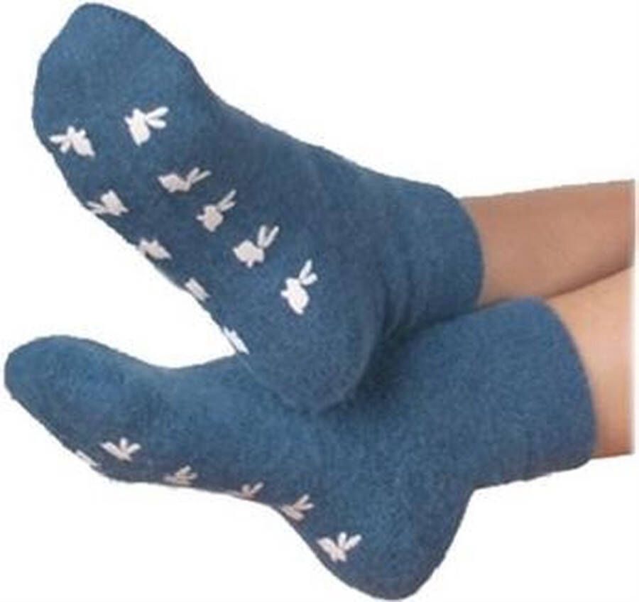 TZ Bedsokken Warmtesokken Anti-slip Blauw Maat S