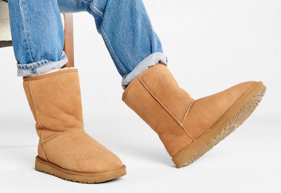 UGG Enkellaarzen Heren Boots Laarzen Herenschoenen Wol Classic short Cognac