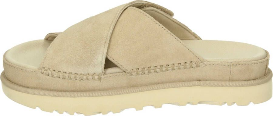UGG GOLDENSTAR CROSS SLIDE Volwassenen Dames slippers Wit beige