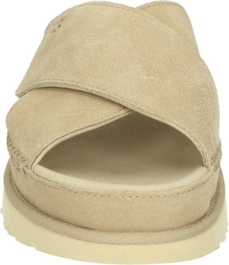 UGG GOLDENSTAR CROSS SLIDE Volwassenen Dames slippers Wit beige