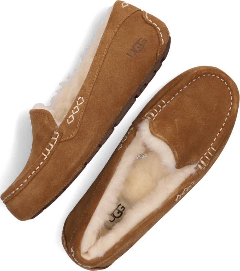 UGG Pantoffels Dames Sloffen Instappers Wol Harde zool Dichte hiel 1106878 Cognac