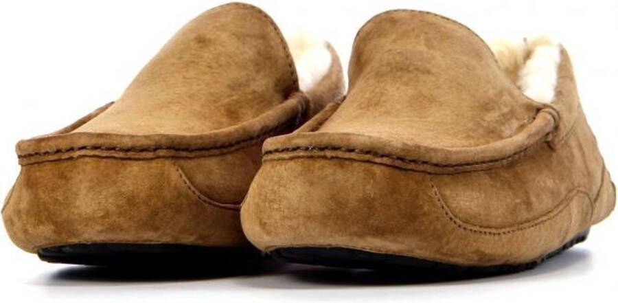 UGG Pantoffels Heren Sloffen Instappers Wol Harde zool Dichte hiel 1101110 Cognac