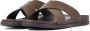 UGG Mannen Leren Effen Slippers Slides 1117476 Bruin - Thumbnail 13