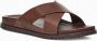 UGG Mannen Leren Effen Slippers Slides 1117476 Bruin - Thumbnail 9