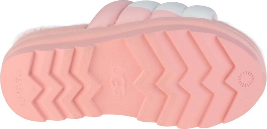 UGG W Maxi Slide Logo Pantoffels Sloffen Dames Roze