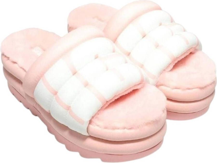 UGG W Maxi Slide Logo Pantoffels Sloffen Dames Roze