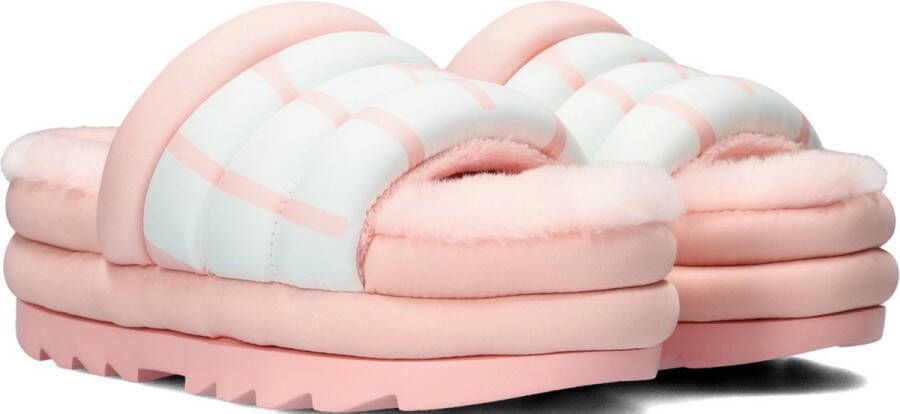 UGG W Maxi Slide Logo Pantoffels Sloffen Dames Roze