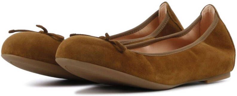 Unisa Ballerina's Dames Damesschoenen Suède Acor sue Cognac