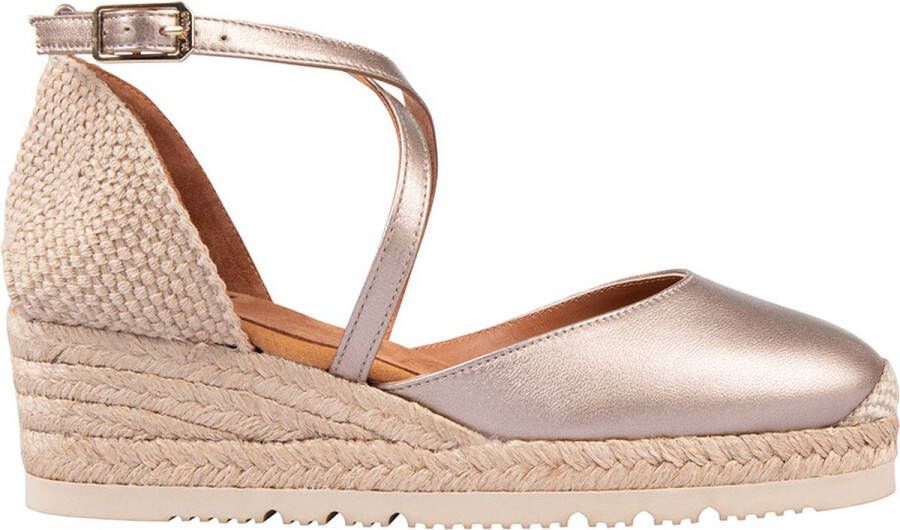 Unisa Caude Espadrilles Met Sleehak Dames Goud