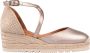 Strappy Sandals Caude Espadrilles Met Sleehak Dames Goud - Thumbnail 5