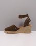 Unisa Vrouwen Suède Espadrilles Damesschoenen Plateauhak Gesp sluiting Cliver Groen - Thumbnail 12