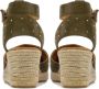 Unisa Vrouwen Suède Espadrilles Damesschoenen Plateauhak Gesp sluiting Cliver Groen - Thumbnail 7