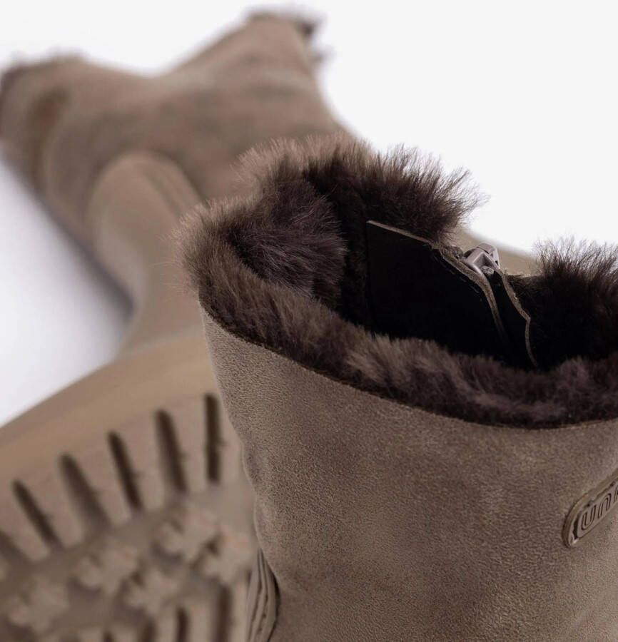 Unisa Fluor Enkelboots Enkellaarsjes Dames Taupe