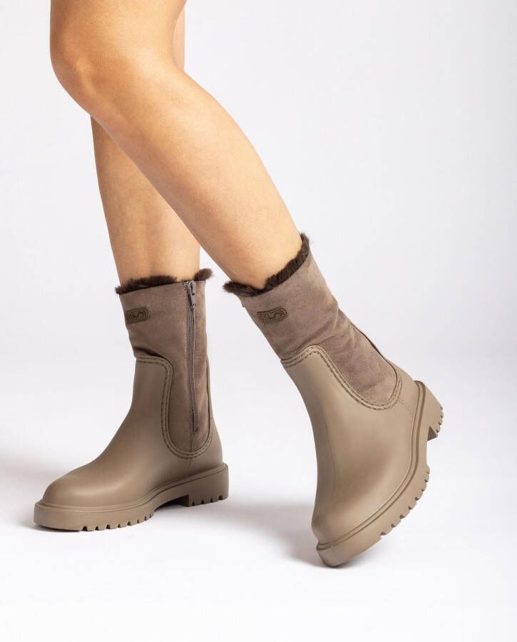 Unisa Fluor Enkelboots Enkellaarsjes Dames Taupe