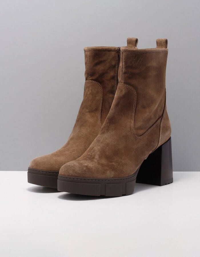 Unisa Kinton Enkellaarsjes Enkelboots Dames Taupe