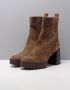 Bruin Tinten Kinton Enkellaarsjes Enkelboots Dames Taupe - Thumbnail 8