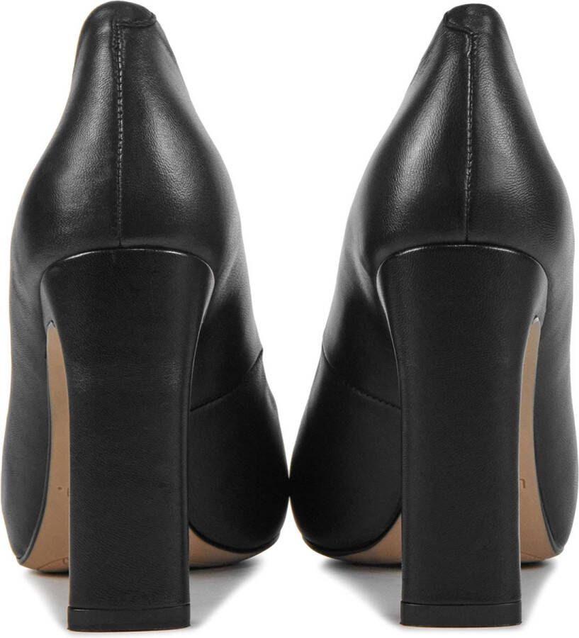 Unisa Pumps Stiletto Dames Damesschoenen Leer Blokhak hoogte Pascual led Zwart